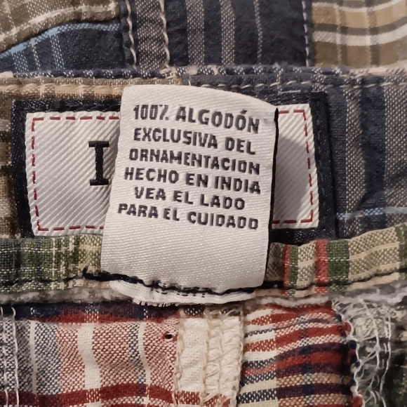 Izod patchwork plaid shorts men's size 36 blue rust tan white black - Picture 6 of 6